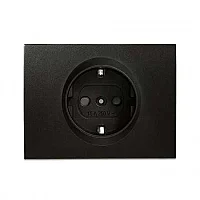 Thea WBTR02025BL-TR Siyah Topraklı Priz Düğme/Kapak Çocuk Korumalı - 1
