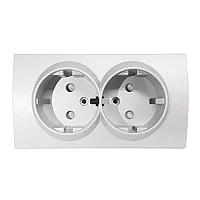 Thea WBTR02155MW-TR Met Beyaz İkili Topraklı Priz Düğme/Kapak Çocuk Korumalı - 1