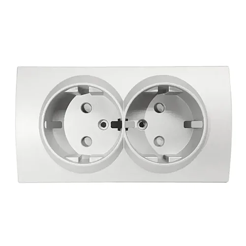 Thea WBTR02155MW-TR Met Beyaz İkili Topraklı Priz Düğme/Kapak Çocuk Korumalı - 1