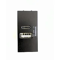 Thea WVTT12414BL-TR Panasonıc Moduler Siyah Usb Type A + C 5V 3A Mekanizma + Kapak 1M (Poşet) - 1