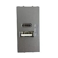 Thea WVTT12414DG-TR Panasonıc Moduler Füme Usb Type A + C 5V 3A Mekanizma + Kapak 1M (Poşet) - 1