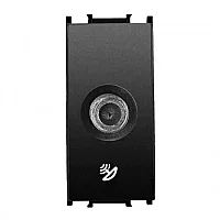 Thea WVTT14584BL-TR Panasonıc Modüler Siyah F Konnekör Sonlu Altlık + Düğme/Kapak 1M (Poşet) - 1