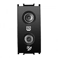 Thea WVTT14604BL-TR Panasonıc Modüler Siyah Tv-Sat Altlık + Düğme/Kapak 1M Sonlu (Poşet) - 1