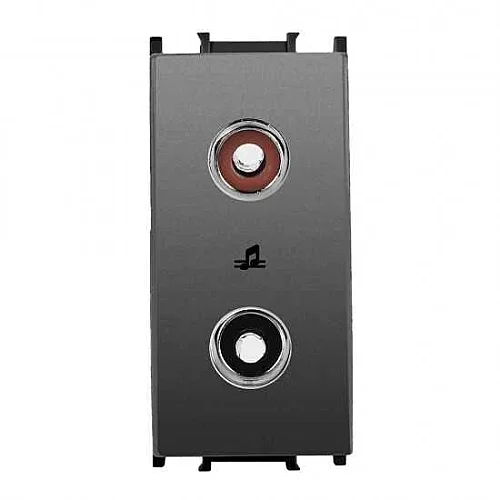 Thea WVTT15604DG-TR Panasonıc Modüler Füme Müz Yay Priz Alt + Düğme/Kapak 1M (Poşet) - 1