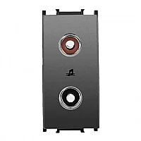 Thea WVTT15604DG-TR Panasonıc Modüler Füme Müz Yay Priz Alt + Düğme/Kapak 1M (Poşet) - 1