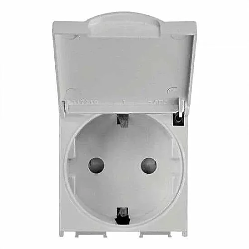 Thea WVTT22101MW-TR Panasonıc Modüler Met Beyaz Kapaklı Topraklı Priz Çocuk Korumalı Altlık + Düğme/Kapak 2M (Poşet) - 1