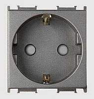 Thea WVTT22121DG-TR Panasonıc Modüler Füme Topraklı Priz Çocuk Korumalı Altlık + Düğme/Kapak 2M (Poşet) - 1