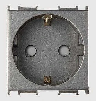 Thea WVTT22121DG-TR Panasonıc Modüler Füme Topraklı Priz Çocuk Korumalı Altlık + Düğme/Kapak 2M (Poşet) - 1