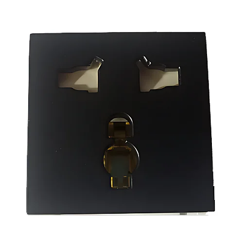 Thea WVTT22244BL-TR Panasonıc Modüler Siyah Combi Priz Mekanizma + Kapak 2M (Poşet) - 1