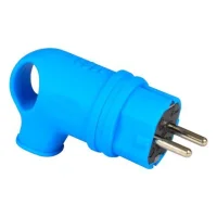 TP Electric 3101-302-0900 Vidalı Bağlantı 16A Kauçuk Eğik Fiş Mavi - 1