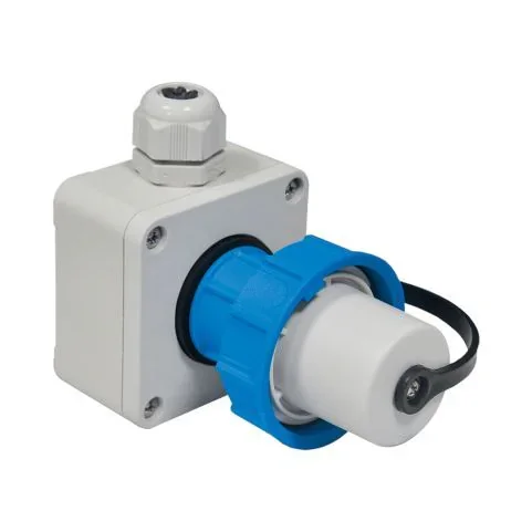 TP Electric 3101-404-0900 Vidalı Bağlantı 16A Kauçuk Duvar Fişi Mavi - 1