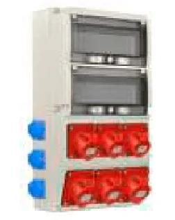 Tp Elektrik 3321-006-0266 IP 44 Makine Prizi (4x32A) ön (6) + Pano Prizi (yan) (6) - 1