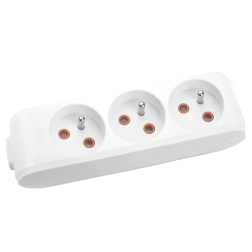 Viko 90110300 3'lü Grup Priz Klemensli UPS Beyaz Çocuk Korumalı - 1
