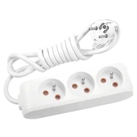 Viko 90110302 3'lü Grup Priz UPS 2 Metre Beyaz Çocuk Korumalı - 1