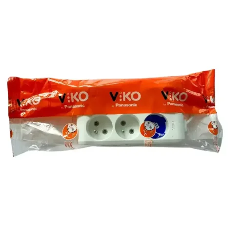 Viko 90110302 3'lü Grup Priz UPS 2 Metre Beyaz Çocuk Korumalı - 2