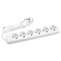 Viko 90110602 6'lı Grup Priz UPS 2 Metre Beyaz Çocuk Korumalı - 1