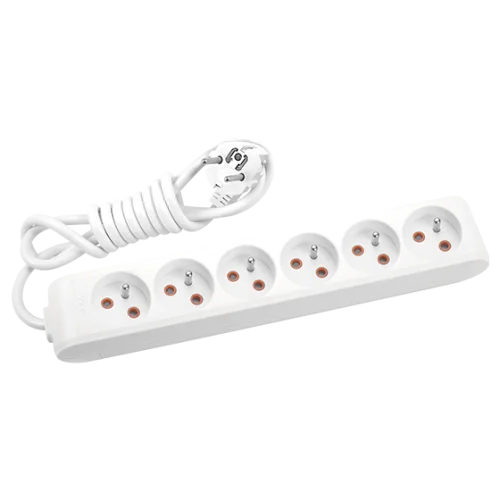 Viko 90110602 6'lı Grup Priz UPS 2 Metre Beyaz Çocuk Korumalı - 1