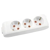 Viko 90113300 3'lü Grup Priz Topraklı Klemensli Beyaz Çocuk Korumalı - 1