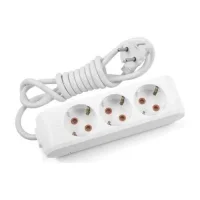 Viko 90113302 3'lü Grup Priz Topraklı 2 Metre Beyaz Çocuk Korumalı - 1