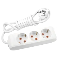 Viko 90113305 3'lü Grup Priz Topraklı 5 Metre Beyaz Çocuk Korumalı - 1