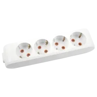 Viko 90113400 4'lü Grup Priz Topraklı Klemensli Beyaz Çocuk Korumalı - 1