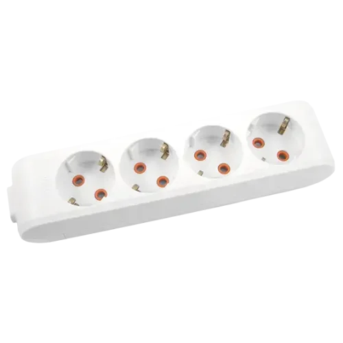 Viko 90113400 4'lü Grup Priz Topraklı Klemensli Beyaz Çocuk Korumalı - 1