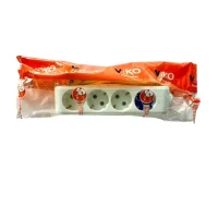 Viko 90113402 4'lü Grup Priz Topraklı 2 Metre Beyaz Çocuk Korumalı - VİKO (1)