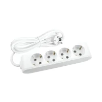 Viko 90113403 4'lü Grup Priz 3 Metre Topraklı Kablolu Beyaz - 1