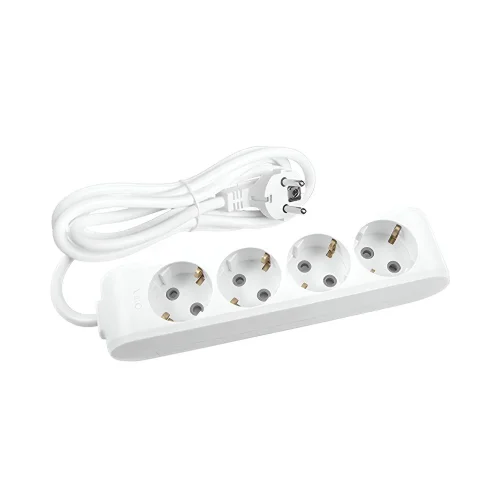 Viko 90113403 4'lü Grup Priz 3 Metre Topraklı Kablolu Beyaz - 1