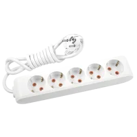 Viko 90113502 5'li Grup Priz Topraklı 2 Metre Beyaz Çocuk Korumalı - 1