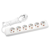 Viko 90113602 6'lı Grup Priz Topraklı 2 Metre Beyaz Çocuk Korumalı - 1