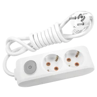 Viko 90117203 2'li Grup Priz Anahtarlı Topraklı 3 Metre Beyaz Çocuk Korumalı - 1