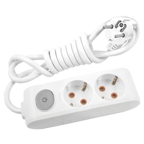 Viko 90117205 2'li Grup Priz Anahtarlı Topraklı 5 Metre Beyaz Çocuk Korumalı - 1