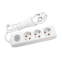 Viko 90117301 3'lü Grup Priz Topraklı Anahtarlı 1 Metre Beyaz Çocuk Korumalı - 1