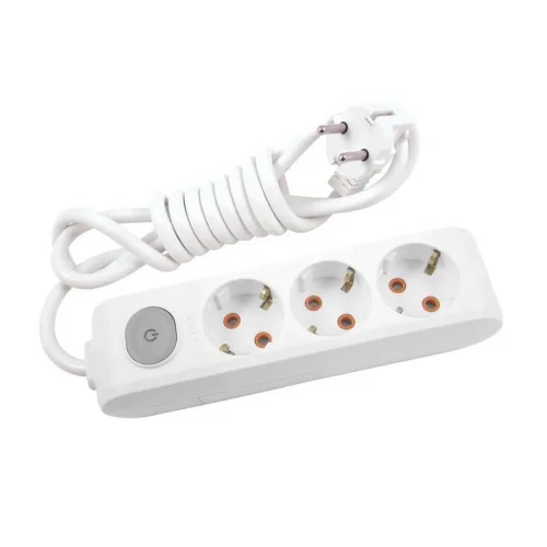 Viko 90117301 3'lü Grup Priz Topraklı Anahtarlı 1 Metre Beyaz Çocuk Korumalı - 1