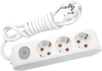 Viko 90117305 3'lü Grup Priz Anahtarlı Topraklı 5 Metre Beyaz Çocuk Korumalı - 1