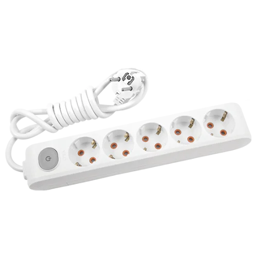 Viko 90117505 5'li Grup Priz Anahtar Topraklı 5 Metre Beyaz Çocuk Korumalı - 1