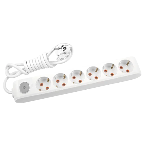 Viko 90117603 6'lı Grup Priz Anahtarlı Topraklı 3 Metre Beyaz Çocuk Korumalı - 1