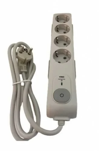 Viko 90117630 4'lü Akım Korumalı Grup Priz - 1