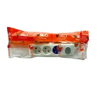 Viko 90119302 3'lü Grup Priz Anahtarlı Topraklı UPS 2 Metre Beyaz Çocuk Korumalı - 2