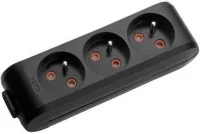 Viko 90130300 3'lü Grup Priz Klemensli UPS Siyah Çocuk Korumalı - 1