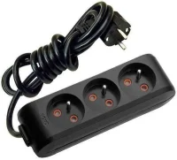 Viko 90130302 3'lü Grup Priz UPS 2 Metre Siyah Çocuk Korumalı - 1