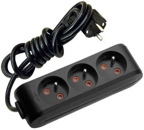 Viko 90130302 3'lü Grup Priz UPS 2 Metre Siyah Çocuk Korumalı - 1