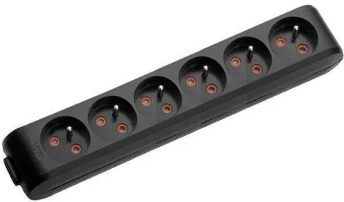 Viko 90130600 6'lı Grup Priz Klemensli UPS Siyah Çocuk Korumalı - 1