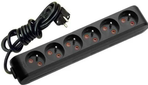 Viko 90130602 6'lı Grup Priz UPS 2 Metre Siyah Çocuk Korumalı - 1