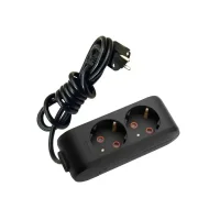 Viko 90133202 2'li Grup Priz Topraklı 2 Metre Siyah Çocuk Korumalı - 1