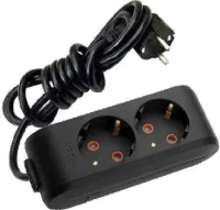 Viko 90133203 2'li Grup Priz Topraklı 3 Metre Siyah Çocuk Korumalı - 1