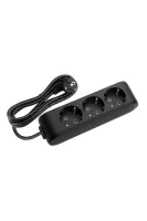 Viko 90133301 3'lü Grup Priz Topraklı 1 Metre Siyah Çocuk Korumalı - 1