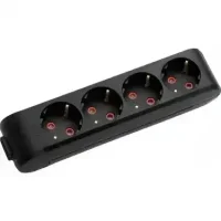 Viko 90133400 4'lü Grup Priz Topraklı Klemensli Siyah Çocuk Korumalı - 1