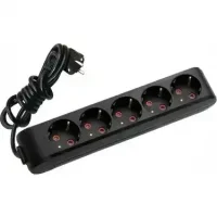 Viko 90133502 5'li Grup Priz Topraklı 2 Metre Siyah Çocuk Korumalı - 1